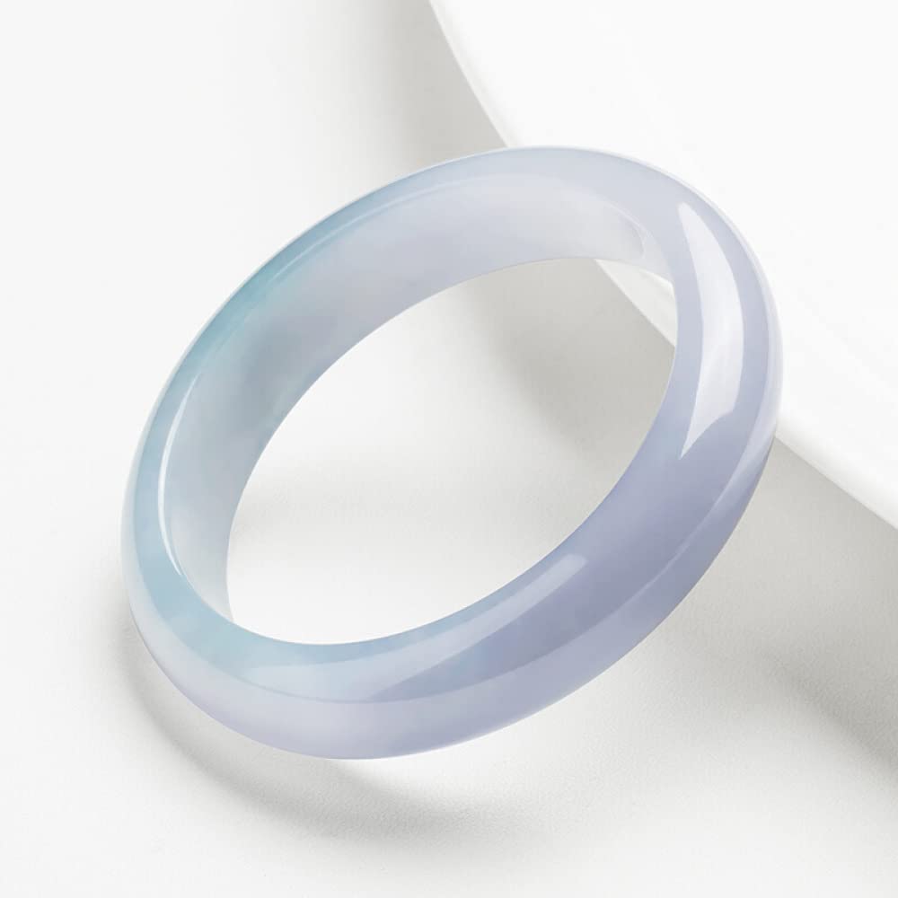 SnamicE Ladies Jade Bangle, Purple Color Jade Bangle Bracelet for Women, Medium Wide Jade Bangle, for Mother, for Girlfriend, with Jewelry Box, 54-64mm,purple-60mm,Purple-54mm