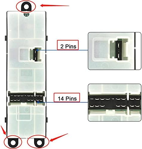 Miniatura 7 de AiYiGu Interruptor de control de elevalunas eléctrico Control maestro Botón de puerta delantero izquierdo lado del conductor compatible con Nissan
