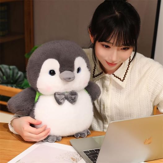 Image of SCOOBA Adorable Penguin Soft Toy with Bag 35cm (Black Penguin with Bag)