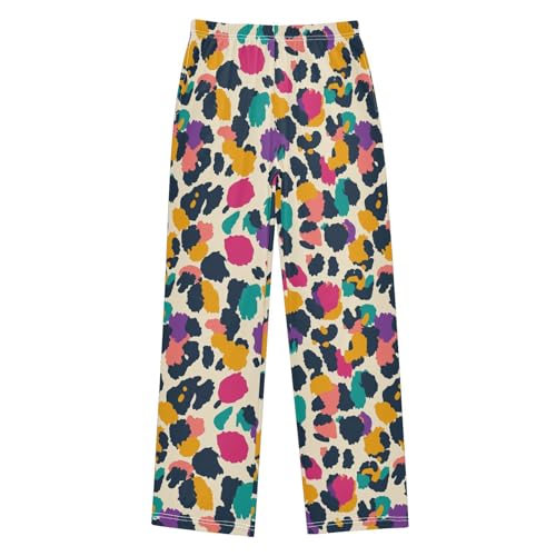 Boys' Pants Colorful Leopard Print Cheetah Spots Long Bottoms Jogger Pants Elastic Waist Trousers with Pockets S-XL