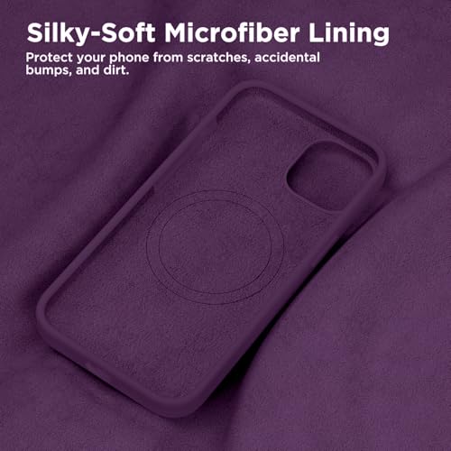 Image of DIZORO Magnetic for iPhone 14 Case, Compatible with MagSafe, Integrated Silicone Camera Control Cover, Thicken Shockproof Drop Protection Phone Case for 14, Grape Purple