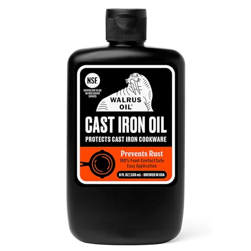 Comparison: Best Oil For Seasoning A Wok 11 WALRUS OIL - Cast Iron Oil, High Smoke Point Safflower Oil for Seasoning, Maintaining Cast Iron. 100% Natural & Vegan, NSF Certified, 8 oz
