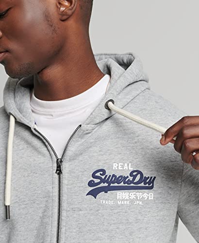 Superdry Vintage VL Classic Ziphood Gilet-Sweat-Shirt, Athletic Grey Marl, XL Homme - Image 4