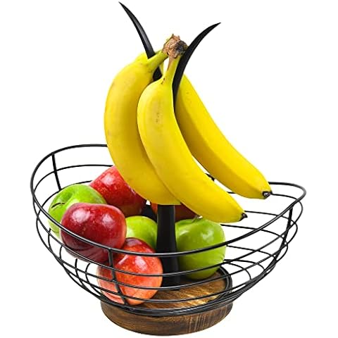 Modern Farmhouse Fruit Basket with Banana Holder Cover