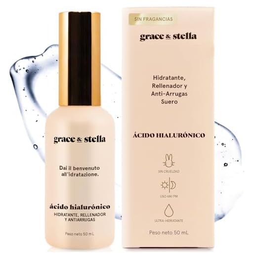 Grace and Stella Sérum Ácido Hialurónico - Sérum Facial Antiarrugas Mujer con Dosificador - Cuidado Facial Mujer Galardonado para Hidratar Atenuar Líneas de Expresión y Aumentar Colágeno - 50 ml