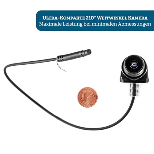 Carmedien 210° Ultraweitwinkel Kamera cm-UWK1 IP69K mini Rückfahrkamera Seitenkamera Frontkamera...
