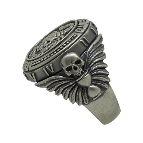 Anello da uomo in argento Sterling 925 con teschio...