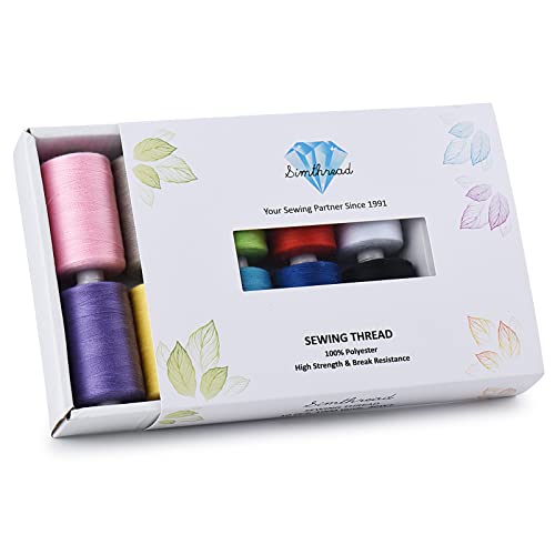 Sewing Thread, Thread For Sewing, Sewing Machine, Quilting, Hand Stitching, Diy, All Purposes, Polyester Thread Set, 10 Spool 1000 Yards (Basic Color Series) #TOP5