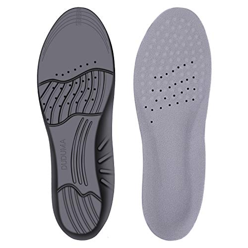 Duduma Memory Foam Sports Insoles for Men & Women Arch Support Shock Absorption and Cushioning, Comfort Orthotic Insoles for Plantar Fasciitis, Walking, Running and Hiking (Men UK6.5-8.5 (245-265mm))