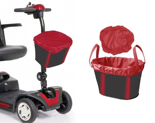 Universal Mobility Scooter Front Basket Liner & Rain Cover - Wasserdichte, leichte Scooter-Korbtascheneinlage mit reflektierendem Streifen, verstellbare Passform, zusammenklappbare Aufbewahrung in
