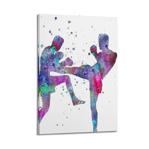 Toile de sport aquarelle WIZIGM poster mural style cadre chic
