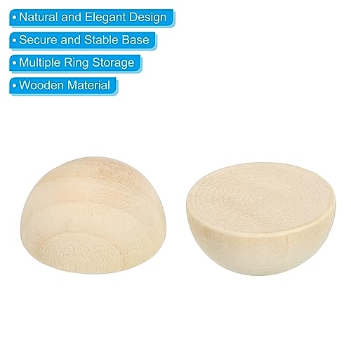 PATIKIL 25mm Half Wood Beads, 100 Pack Unfinished Natural Wooden Beads Round Split Wood Balls for Craft Art Ornaments Painting Brown - Image 4
