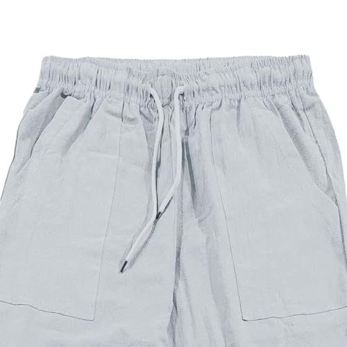 Shorts casuales para hombre de lino suave miniatura 6