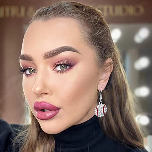 Baseball Rhinestone Drop Dangle Earrings Sports Jewelry for Women Girls Idea Gifts2