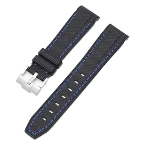 [Aocghfyer] MoonSwatch �J�[�u �_�C�r���O �V���R�[�� ���o�[ �X�g���b�v 20mm(Black blue)