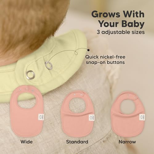 Image of 8-Pack Organic Baby Bibs for Boys, Girls - Soft Cotton Drooling and Teething Bibs for Baby Girl & Boy, Extra Absorbent, Easy to Clean & Put On for Toddler, Newborn, Infant 0-24 Months(Dew)