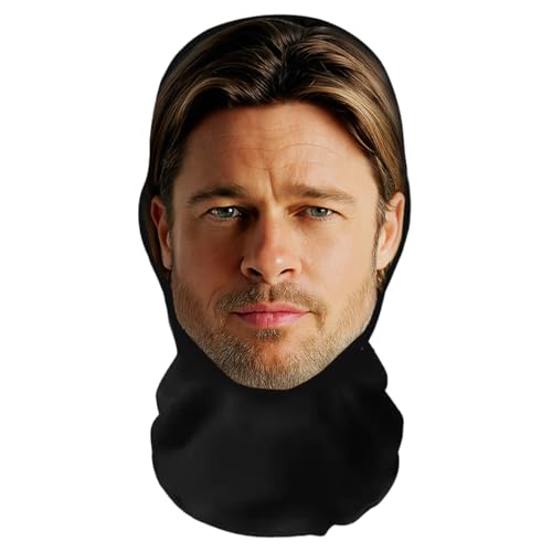 Aristo Solutions Máscara facial completa de Brad Pitt realista de impressão 3D – respirável, leve e confortável, ideal para cosplay, festas, Halloween, carnaval e eventos divertidos