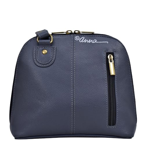 Anna by Anuschka Women's Original Genuine Leather Hand-Painted Small Multi Compartment Zip-Around Organizer - Leather Handbag for Women - Happy Camper4