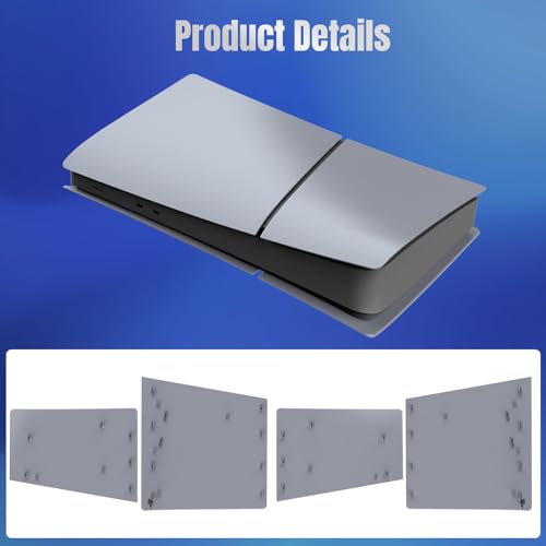 Image of Digital Edition Cover Plates for New PS5 Slim Console, Shell Panels Compatible with New PlayStation 5 Slim Accessories Protective Replacement Faceplate 30th Anniversary(Grey)