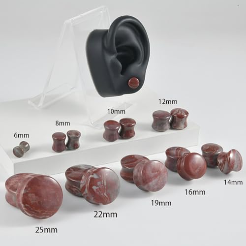 Kit d'étirement de tunnels d'oreille plugs et extenseurs en pierre - 5
