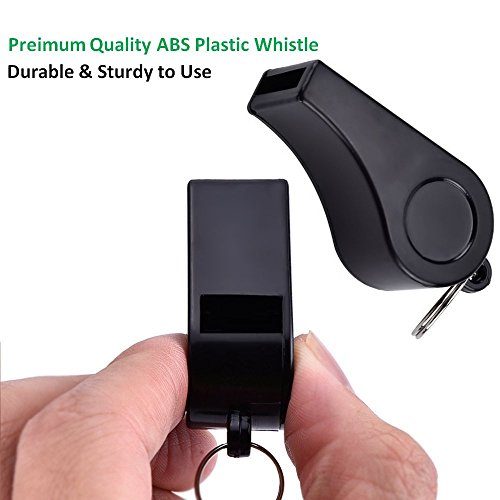 Golvery Coaches Referee Whistle With Lanyard, Black Plastic Whistles For School Sports, Soccer, Football, Basketball And Lifeguard, Survival Emergency Dog Training (Black-2Pcs) #TOP3