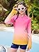 BesserBay UV Protection Girls Swim Shirt Boys Rashguard Hooded Surfing Top Thumb Holes Water Tee Ombre Pink 11-12 Years