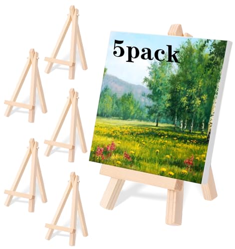 FRCTLNKG Kleine Staffelei für Den Tisch 5 Stück Mini Staffelei für Tischdisplay hält Leinwände Bilder Fotos und Karten einfach aufzubauen und tragbar