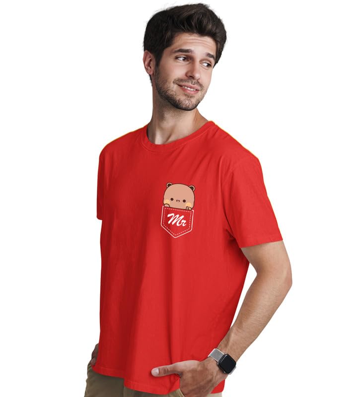 Image of INDISSH Couple Love Printed 100% Cotton Tshirt for Men and Women - CP-MRMRS