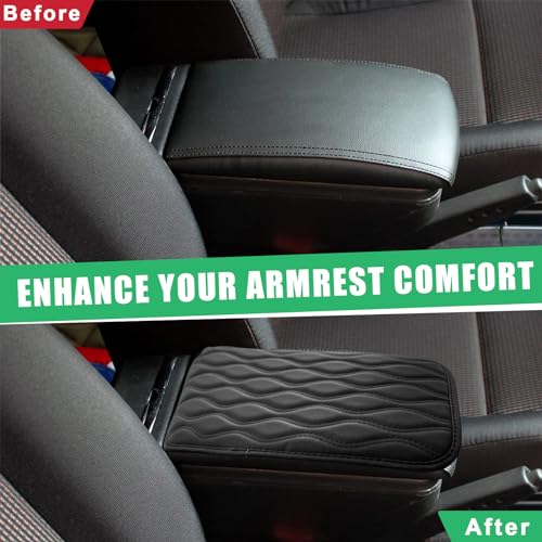 وسادة وحدة التحكم المركزية للسيارة من ديكنو، غطاء صندوق مسند ذراع تلقائي مقاوم للماء، وسادة واقية لمسند الذراع من الجلد الصناعي، ملحقات حماية داخلية عالمية للسيارات الرياضية متعددة الاستخدامات، أسود