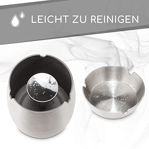 Solidhome XL asbak voor buiten. Asbak met deksel van roestvrij staal voor tuin en binnenshuis. - Image 7