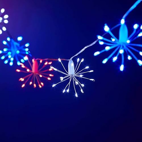 MIYA LIFE Red White and Blue Lights for 4th of