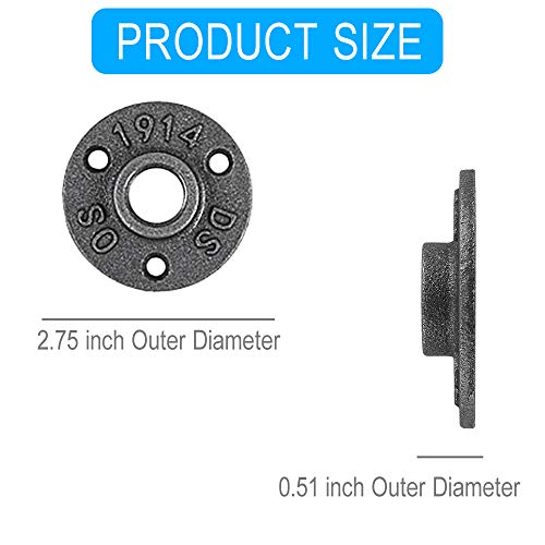 20-Pack-34-inches-Malleable-Cast-Iron-Pipe-Flange-Industrial-Pipe-Flanges-for-Threaded-Black-Pipes-and-Fittings-DIY-Steampunk-Industrial-Vintage-Style