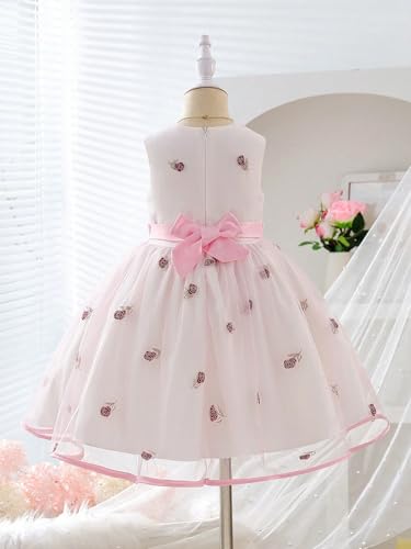 Image of TAGAS Girls' Long-Sleeve Floral Party Dress with Big Bow||Baby Girl Dress|| Frock for Girls|prinsses Dresses | Dress for Girls|