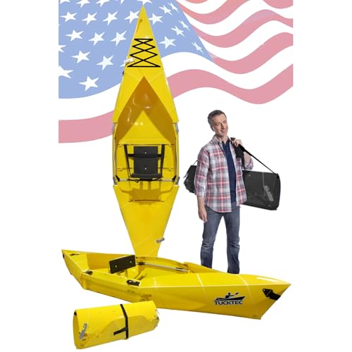 Tucktec 10' PRO Foldable Kayaks - Full Size Dark Yellow Folding Kayak - Portable Kayak for Adults - Made in USA - Dark Yellow