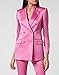Satin Suit Women Two Piece Outfits Blazer Jacket and Pants Business Fashion Suit Sets (Blazer+Pants)(Champagne,4)