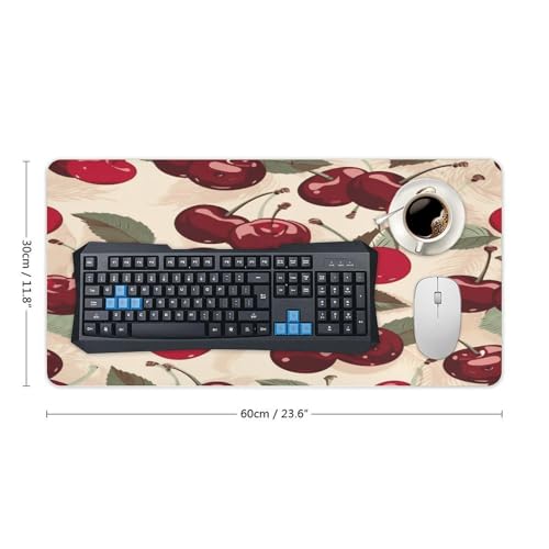 Mouse pad grande antideslizante con diseño cereza de goma miniatura 2