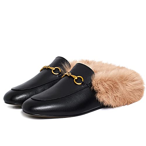 Vertundy Women's Mules Low Heel Flats Leather Slip On Backless Sandals For Girls Lady Work Slides #TOP21