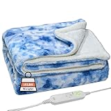 Heated Weighted Blanket,48' x 72' Twin Size Heated Weighted Sherpa Blanket for Adult, 15 Lbs,Weighted Heated Plush Blanket With Glass Beads,12 Heating Levels & 1-24 Hour Auto-Off, Machine Washable