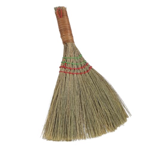 minkissy Mini Hand Broom Whisk Broom Small Straw Broom Halloween Short Handle Hand Broom for Multi Surface Sweeping Outdoor Car Porch Debris Dust Dirt