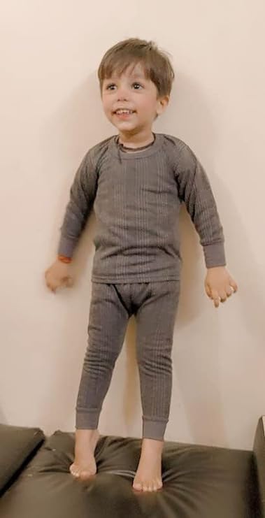 Image of Unisex Kids Winter Wear Thermal Set Innerwear Top & Full Pant Woolen Warmer Combo Set for Girls Boys, Kids Unisex Body Warmer Thermal (Set of 1)