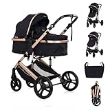Chipolino Kinderwagen 2 in 1 Amore Getränkehalter Wickeltasche Fußabdeckung Korb black