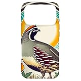 カリフォルニア ウズラとポピー イラスト カリウズラ スマホケース iPhone 17 Pro 用