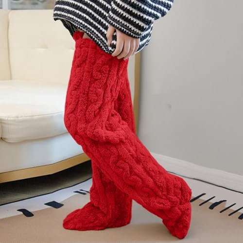 Winter Warm Stockings Thick Knee Socks Fashionable Soft Stretch Leg Cover Home Wear Comfortable Pants Leg Warmers3