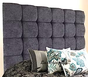 luxisleepltd Cubes Headboard in Plush velvet,Fabric and 40" Height, 3ft,4ft,4ft6,5ft,Black,Cream,Pink.Grey,Blue (Pink, 5ft)