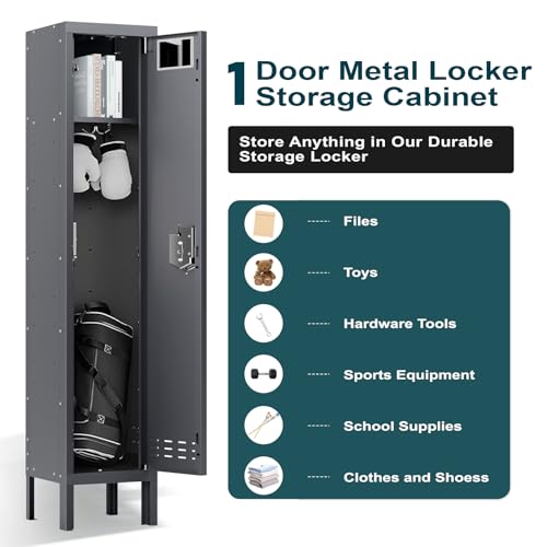 Image of BUTISOW Metal Lockers - 66 inch Height Steel Lockers for Employees with Door Storage Locker with Card Slot for Employees Gym School Home Office Garage - Assembly Required