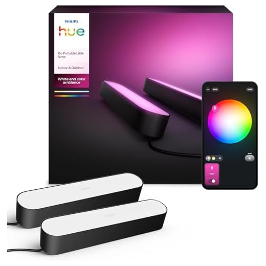 Philips Hue White and Color Ambiance Play Lightbar Doppelpack, dimmbar, bis zu 16 Millionen Farben, steuerbar via App, kompatibel mit Amazon Alexa, schwarz
