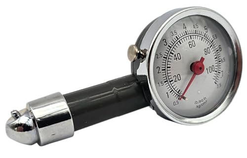 HERO Reifendruckmesser Reifendruckprüfer Luftdruckprüfer Manometer 7,5bar Auto Reifendruck Luftdruck Prüfer 0-100Psi Druckprüfer Mechanischer Luftdruckmesser für Auto, Fahrrad und Motorrad, KFZ