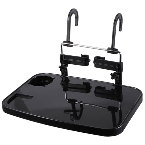 HOODANCOS 車載折りたたみテーブル 多機能 カーラップトップホルダー 食事用ドリンクホルダー付き 角 コンパクト収納可能 後部座席対応