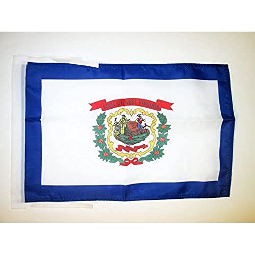 AZ FLAG, West Virginia Flag, 18'' x 12'', 100% Polyester US state of Virginie occidentale Small Banner with Two Cords