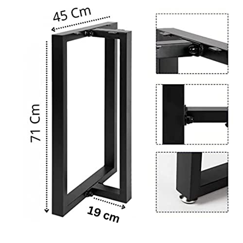 Image of Ventuos - Metal Furniture Legs 28''x 17.7'' Heavy Duty T-Shape Desk Legs, Solid Mild Steel Furniture Legs with New Modern Style for Side Table, TV Stand (2 pcs)